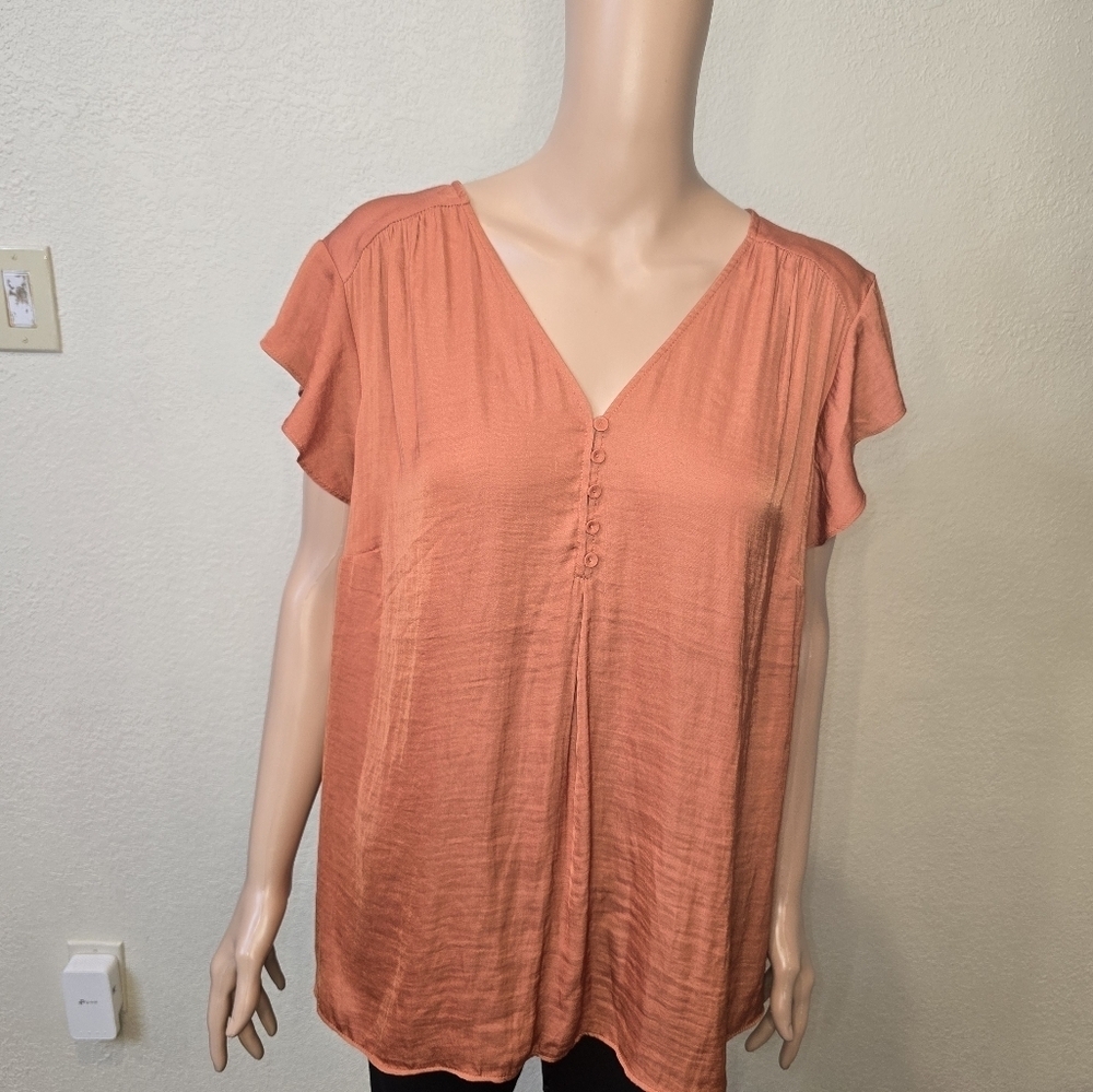 Cynthia Rowley Womens Tunic Blouse Top Size 1X